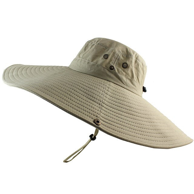 Long Wide Brim Bucket Hat