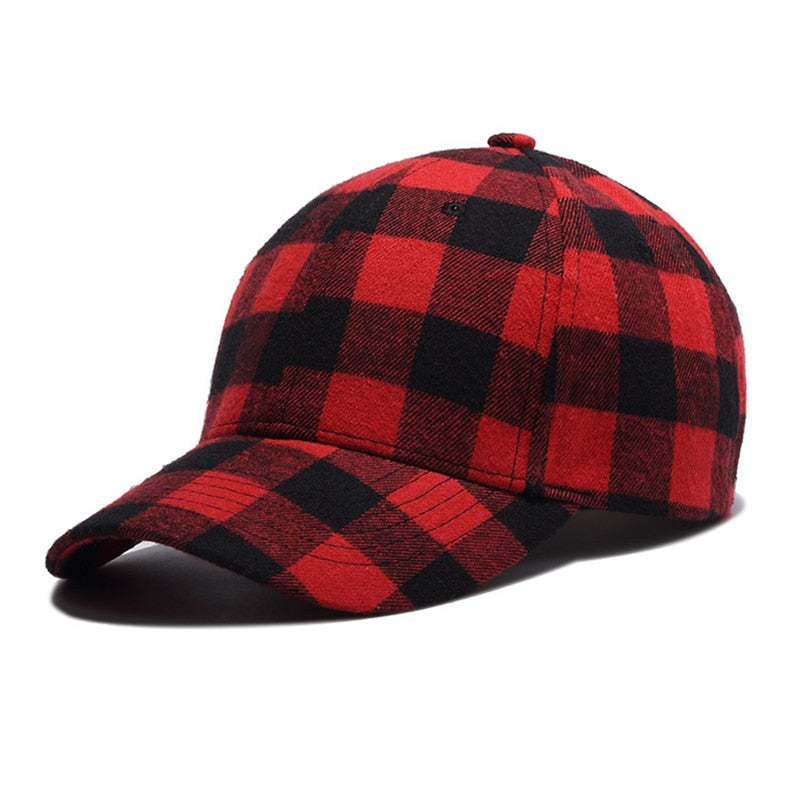 Unisex Red Plaid  Cap