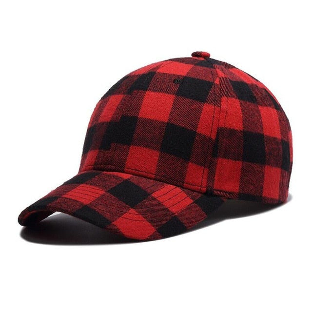 Unisex Red Plaid  Cap