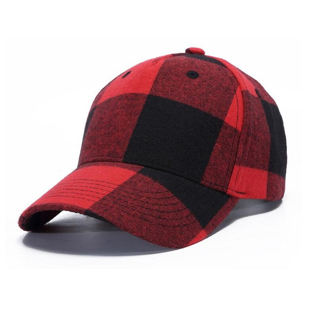 Unisex Red Plaid  Cap