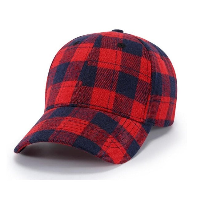 Unisex Red Plaid  Cap